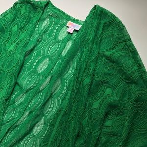 Kelly green LuLaRoe kimono NWOT